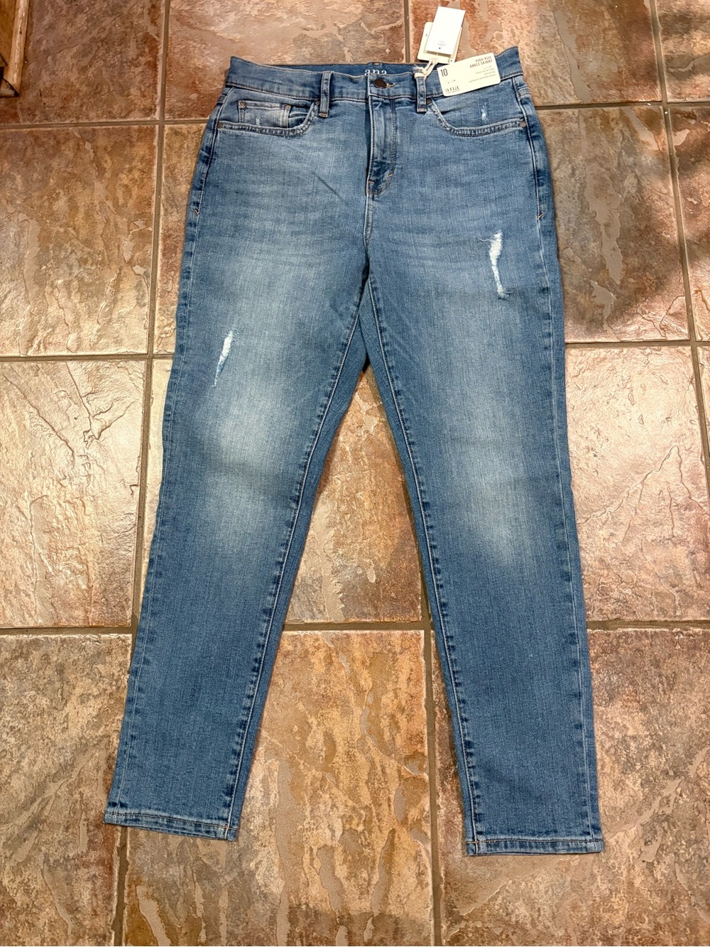 a.n.a Light Blue Skinny Jeans with Faded Finish
